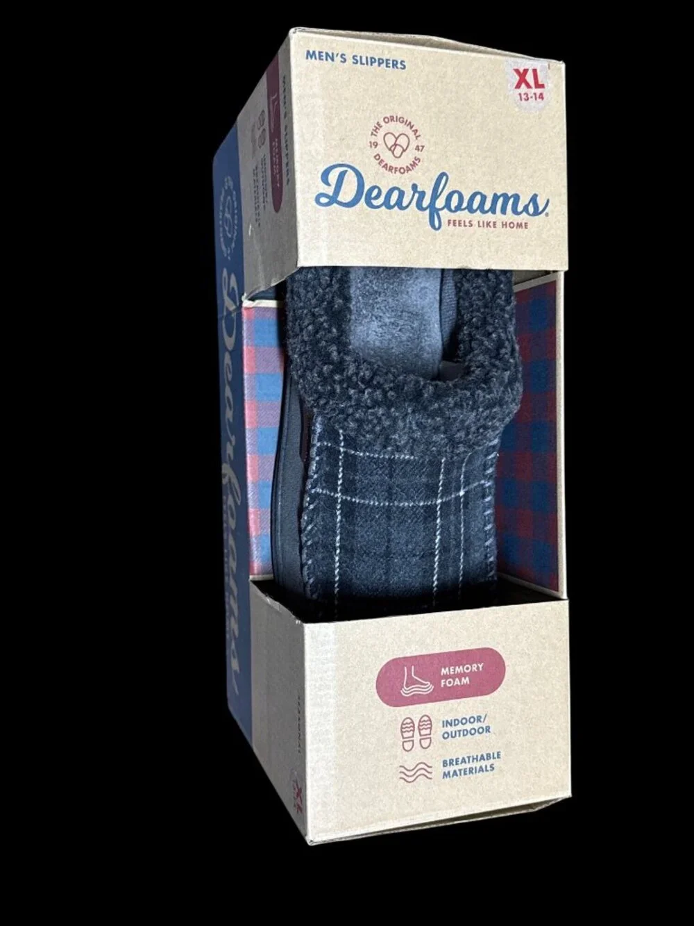 Dearfoams Men's Memory Foam Slippers Clog Size XL (13-14) New in Box